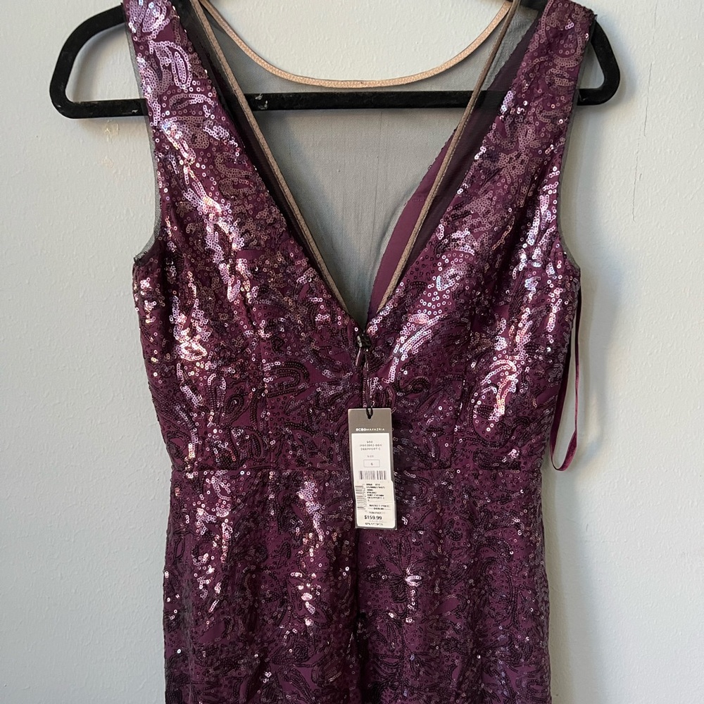 Purple sequin mini dress